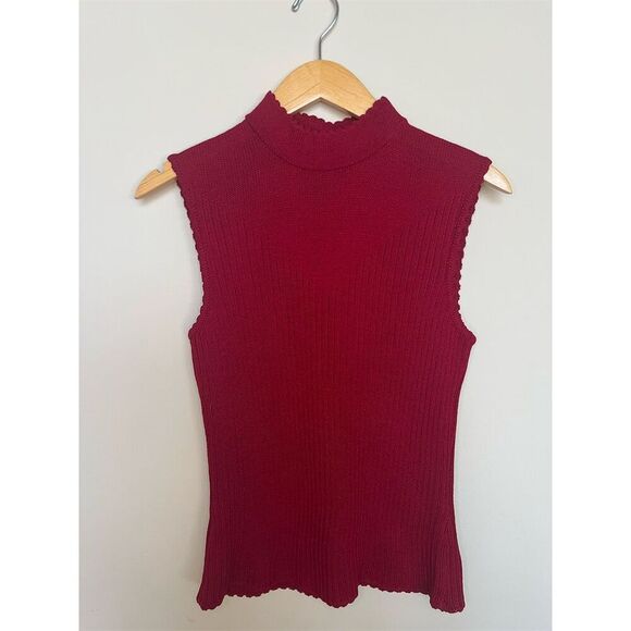 St. John Women's Sleeveless Sweater Tank Size SP Red - Picture 1 of 6